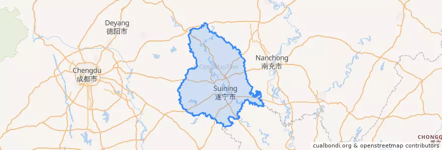 Mapa de ubicacion de 遂寧市.