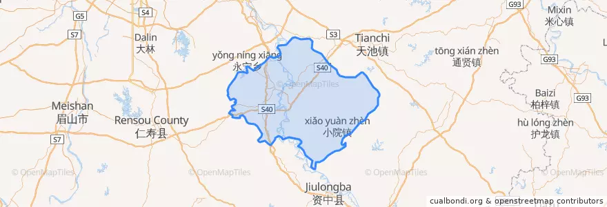 Mapa de ubicacion de Yanjiang District.