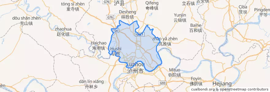 Mapa de ubicacion de 龙马潭区.