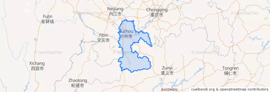 Mapa de ubicacion de Luzhou City.
