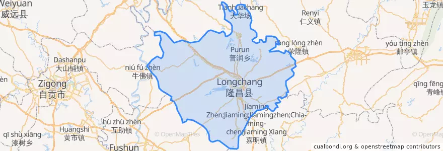 Mapa de ubicacion de 隆昌市.