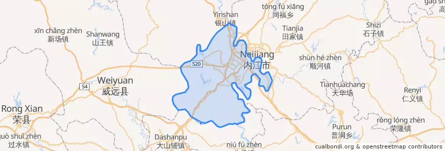 Mapa de ubicacion de 市中区 / Shizhong.