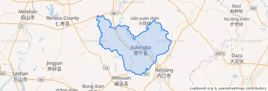 Mapa de ubicacion de 资中县 / Zizhong.