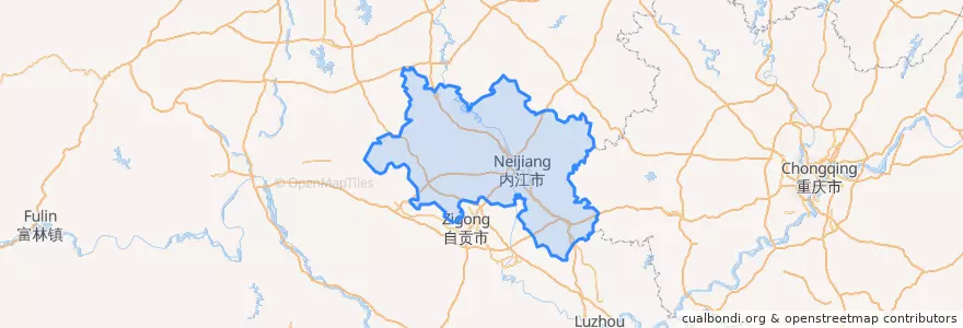 Mapa de ubicacion de 内江市 / Neijiang.