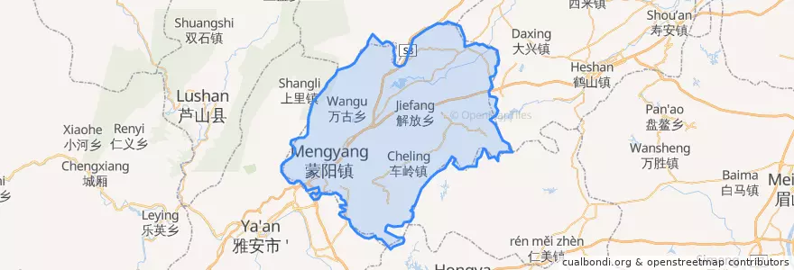 Mapa de ubicacion de 名山区 / Mingshan.