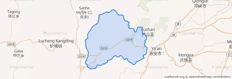 Mapa de ubicacion de 天全县.