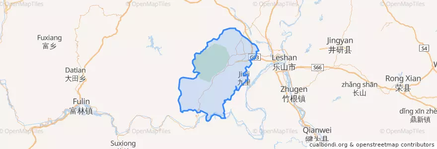 Mapa de ubicacion de 峨眉山市.