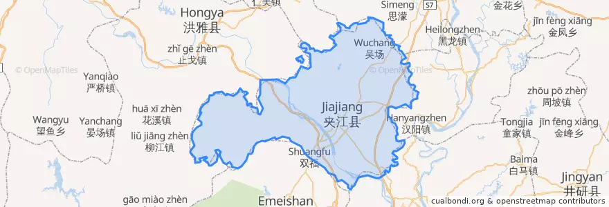 Mapa de ubicacion de 夹江县.