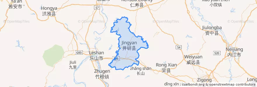 Mapa de ubicacion de 井研县.