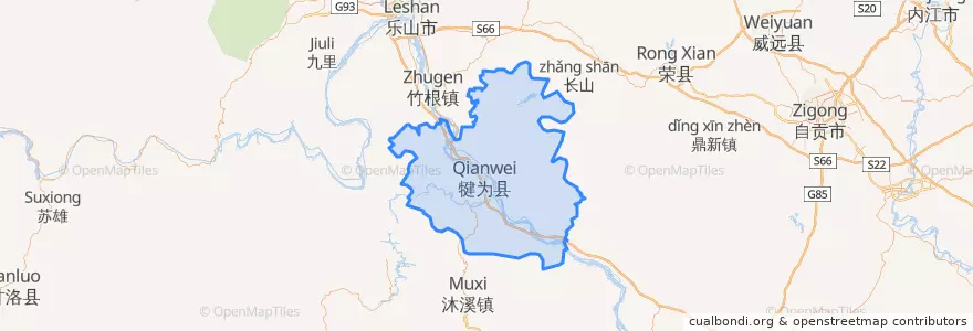Mapa de ubicacion de 犍为县.