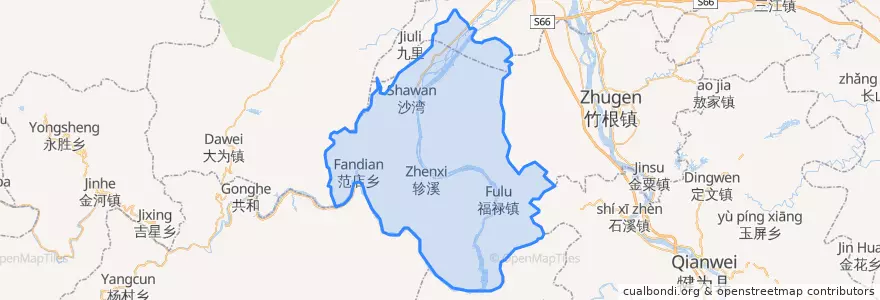 Mapa de ubicacion de 沙湾区.
