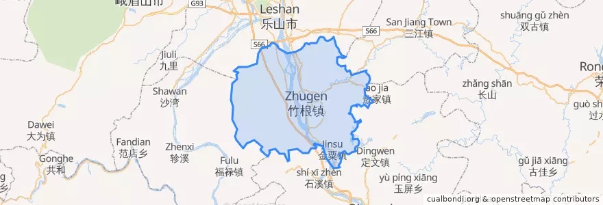 Mapa de ubicacion de 五通桥区.