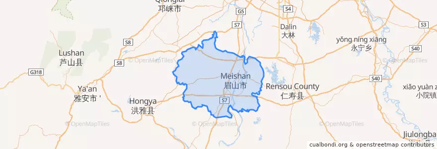 Mapa de ubicacion de 东坡区.