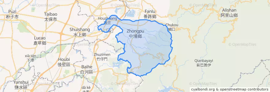 Mapa de ubicacion de 中埔鄉.