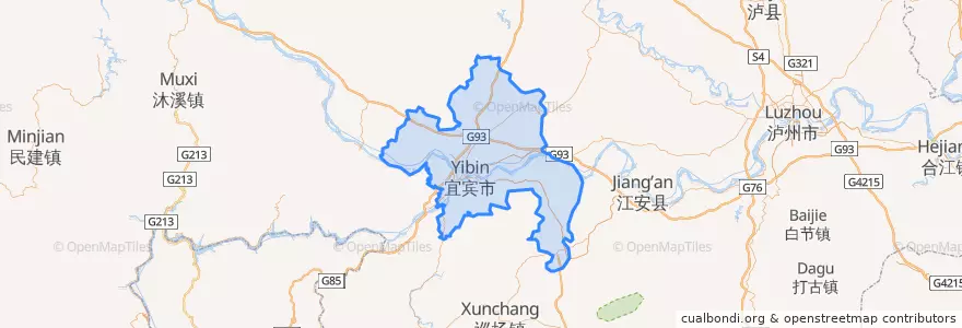 Mapa de ubicacion de 翠屏区.