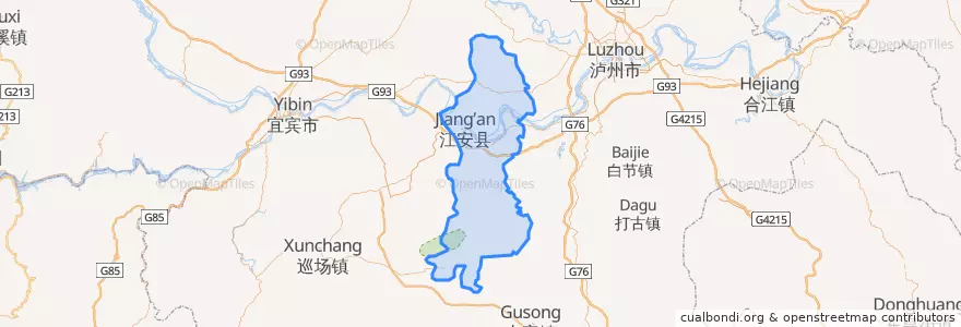 Mapa de ubicacion de 江安县.