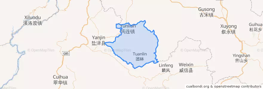 Mapa de ubicacion de 筠连县.