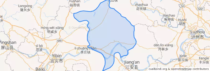 Mapa de ubicacion de 南溪区.