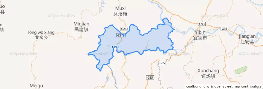 Mapa de ubicacion de 屏山县.