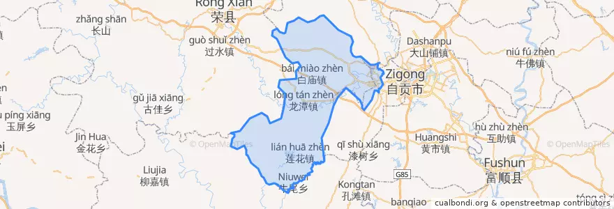 Mapa de ubicacion de 贡井区 / Gongjing.