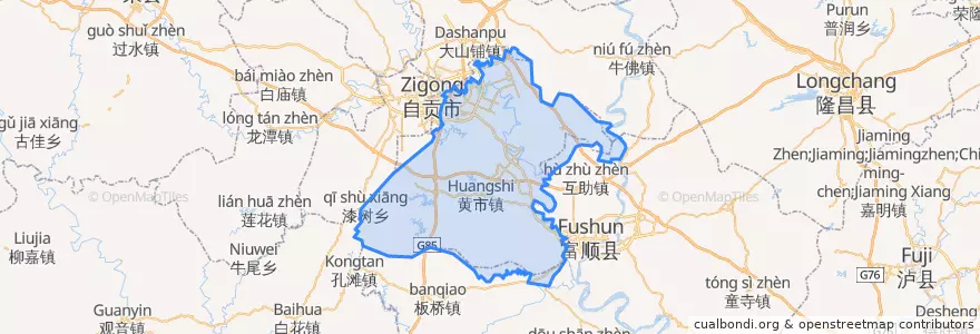 Mapa de ubicacion de 沿滩区 / Yantan.