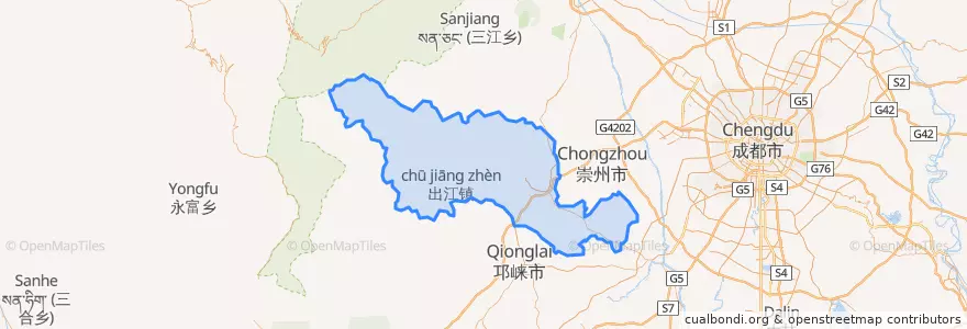 Mapa de ubicacion de 大邑县 / Dayi.
