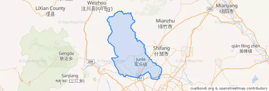 Mapa de ubicacion de 彭州市 / Pengzhou.