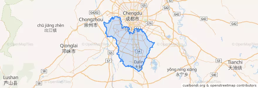 Mapa de ubicacion de 双流区 / Shuangliu.