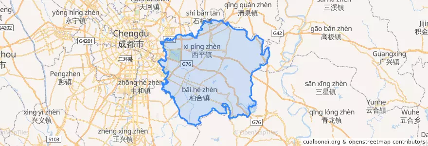 Mapa de ubicacion de 龙泉驿区 (Longquanyi).