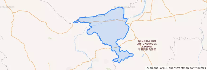 Mapa de ubicacion de 沙坡头区.