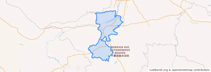 Mapa de ubicacion de 中宁县.