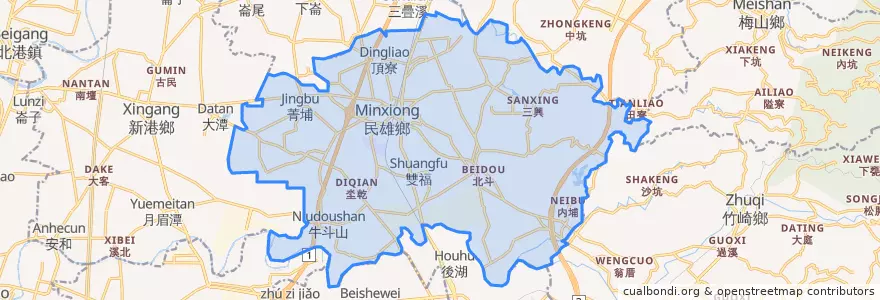 Mapa de ubicacion de 民雄鄉.