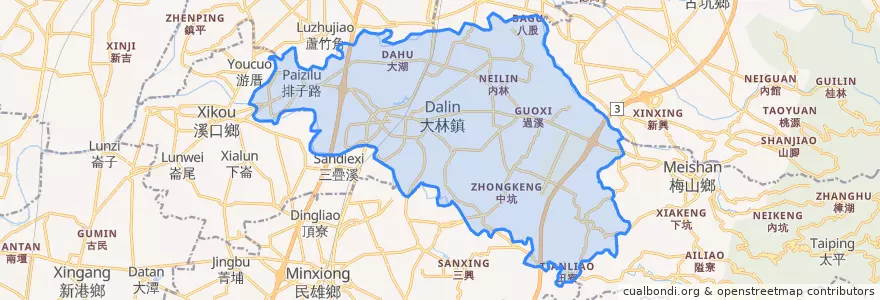 Mapa de ubicacion de 大林鎮.