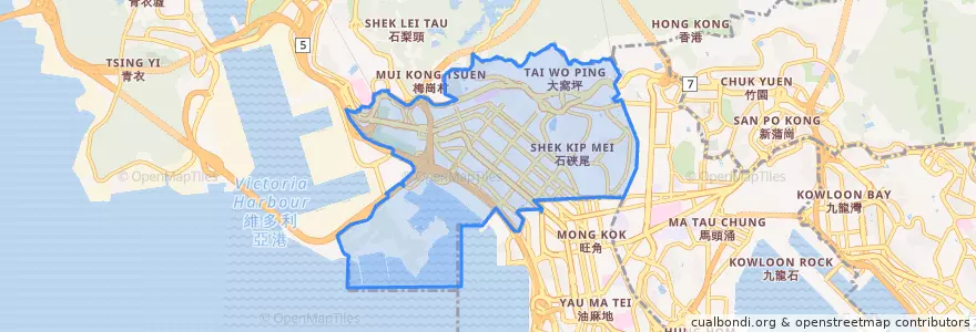 Mapa de ubicacion de 深水埗區 Sham Shui Po District.