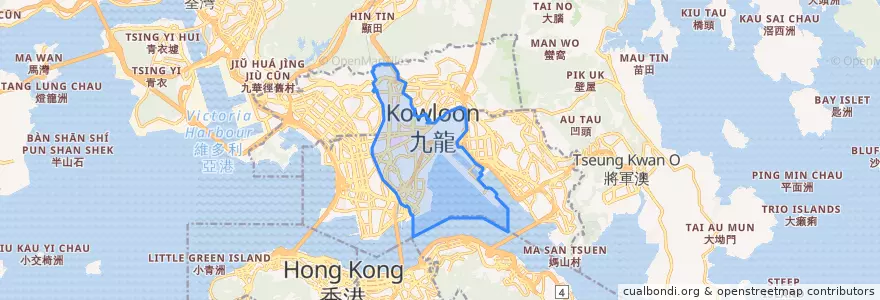 Mapa de ubicacion de 九龍城區.