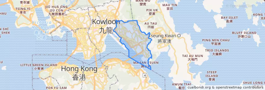 Mapa de ubicacion de 觀塘區.