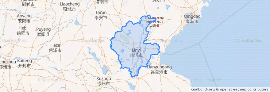 Mapa de ubicacion de Linyi City.