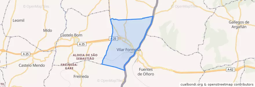 Mapa de ubicacion de Vilar Formoso.