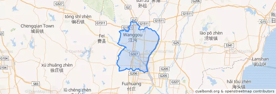 Mapa de ubicacion de 兰山区 (Lanshan).