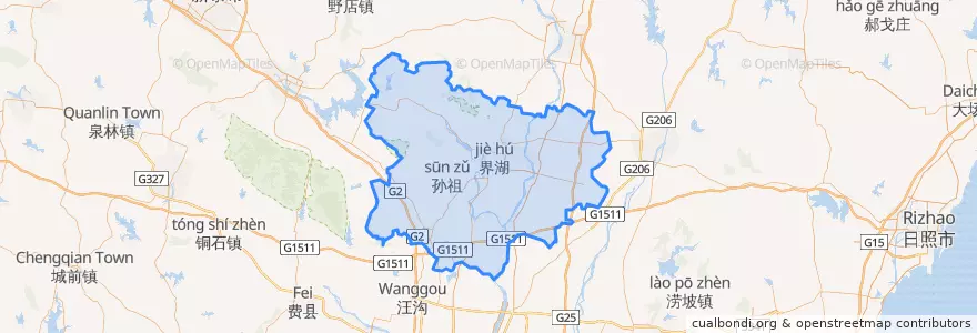 Mapa de ubicacion de 沂南县 (Yinan).