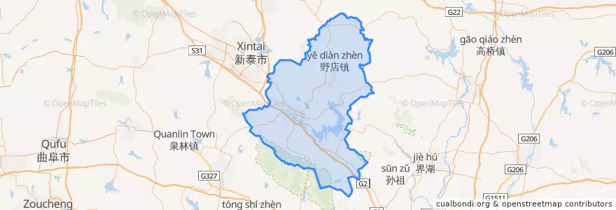 Mapa de ubicacion de 蒙阴县 (Mengyin).