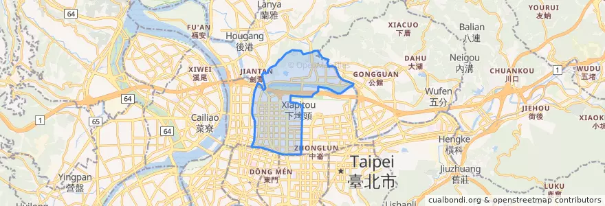 Mapa de ubicacion de 中山區.