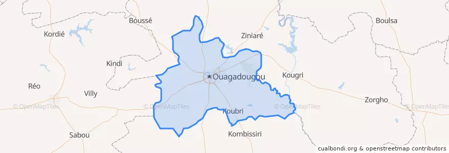 Mapa de ubicacion de Kadiogo.