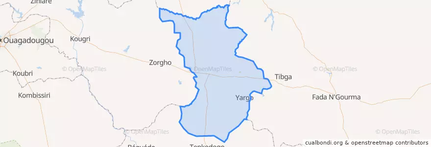 Mapa de ubicacion de Kouritenga.