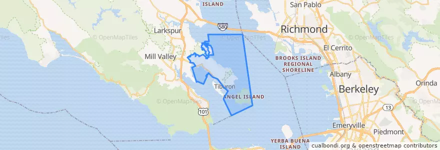 Mapa de ubicacion de Tiburon.