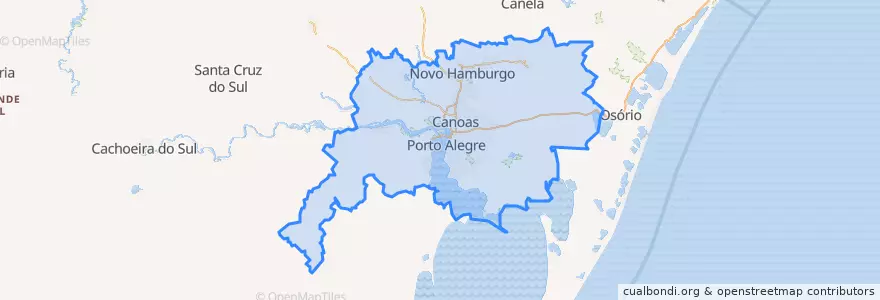 Mapa de ubicacion de Região Metropolitana de Porto Alegre.