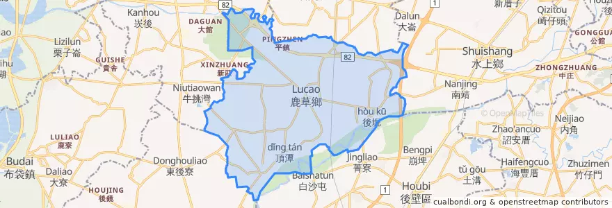 Mapa de ubicacion de 鹿草鄉.