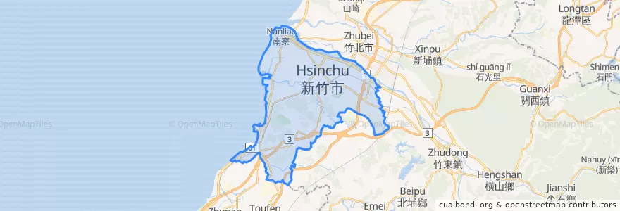 Mapa de ubicacion de Hsinchu.
