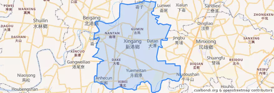 Mapa de ubicacion de 新港鄉.