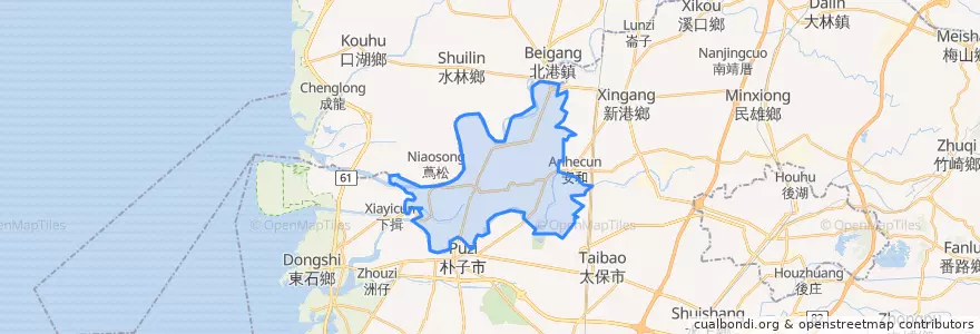 Mapa de ubicacion de 六腳鄉.
